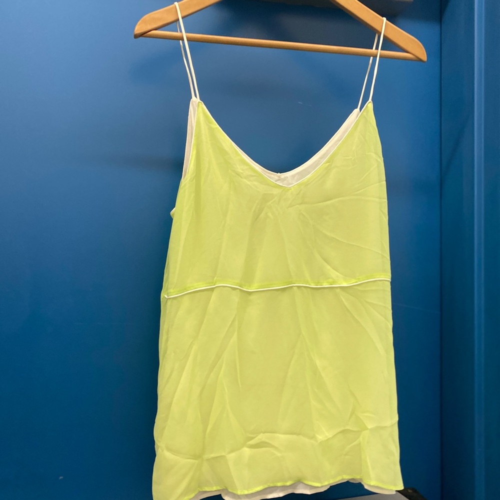 Zara  Green Yellow Tiered Sleeveless Camisole